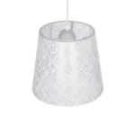 GloboStar® CONEY 203-0069 Μοντέρνο Κρεμαστό Φωτιστικό Καπέλο Μονόφωτο 1 x E27 IP20 Λευκό Ύφασμα - Μ26 x Π26 x Υ25cm - Image 7