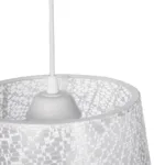 GloboStar® CONEY 203-0069 Μοντέρνο Κρεμαστό Φωτιστικό Καπέλο Μονόφωτο 1 x E27 IP20 Λευκό Ύφασμα - Μ26 x Π26 x Υ25cm - Image 9