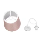 GloboStar® CONEY 203-0072 Μοντέρνο Κρεμαστό Φωτιστικό Καπέλο Μονόφωτο 1 x E27 IP20 Ροζ Ύφασμα - Μ26 x Π26 x Υ25cm - Image 11