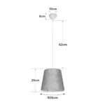 GloboStar® CONEY 203-0072 Μοντέρνο Κρεμαστό Φωτιστικό Καπέλο Μονόφωτο 1 x E27 IP20 Ροζ Ύφασμα - Μ26 x Π26 x Υ25cm - Image 12
