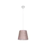 GloboStar® CONEY 203-0072 Μοντέρνο Κρεμαστό Φωτιστικό Καπέλο Μονόφωτο 1 x E27 IP20 Ροζ Ύφασμα - Μ26 x Π26 x Υ25cm - Image 4