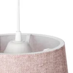 GloboStar® CONEY 203-0072 Μοντέρνο Κρεμαστό Φωτιστικό Καπέλο Μονόφωτο 1 x E27 IP20 Ροζ Ύφασμα - Μ26 x Π26 x Υ25cm - Image 9