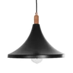 GloboStar® BELFRY 203-0077 Μοντέρνο Κρεμαστό Φωτιστικό Καμπάνα Μονόφωτο 1 x E27 IP20 Μαύρο & Χρυσό Πλαστικό - Μ29.5 x Π29.5 x Υ22cm - Image 5