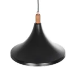 GloboStar® BELFRY 203-0077 Μοντέρνο Κρεμαστό Φωτιστικό Καμπάνα Μονόφωτο 1 x E27 IP20 Μαύρο & Χρυσό Πλαστικό - Μ29.5 x Π29.5 x Υ22cm - Image 7
