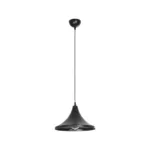 GloboStar® BELFRY 203-0078 Μοντέρνο Κρεμαστό Φωτιστικό Καμπάνα Μονόφωτο 1 x E27 IP20 Μαύρο Πλαστικό - Μ29.5 x Π29.5 x Υ21cm - Image 4