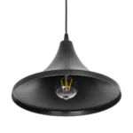 GloboStar® BELFRY 203-0078 Μοντέρνο Κρεμαστό Φωτιστικό Καμπάνα Μονόφωτο 1 x E27 IP20 Μαύρο Πλαστικό - Μ29.5 x Π29.5 x Υ21cm - Image 6