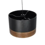 GloboStar® ZYKLUS 203-0101 Μοντέρνο Κρεμαστό Φωτιστικό Καπέλο Μονόφωτο 1 x E27 IP20 Μαύρο Ύφασμα με Καρυδί Ξύλο - Μ36 x Π36 x Υ25cm - Image 7