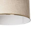 GloboStar® ELECTRA 203-0112 Μοντέρνο Κρεμαστό Φωτιστικό Καπέλο Μονόφωτο 1 x E27 IP20 Mπεζ Ύφασμα με Χρυσό Μέταλλο - Μ30 x Π30 x Υ23cm - Image 8