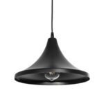 GloboStar® BELFRY 203-0078 Μοντέρνο Κρεμαστό Φωτιστικό Καμπάνα Μονόφωτο 1 x E27 IP20 Μαύρο Πλαστικό - Μ29.5 x Π29.5 x Υ21cm - Image 2