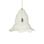 GloboStar® KENTUCKY 01889 Vintage Κρεμαστό Φωτιστικό Πλέγμα Μονόφωτο 1 x E27 IP20 Λευκό Μέταλλο - Μ50 x Π50 x Υ48cm - Image 2