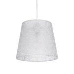 GloboStar® CONEY 203-0069 Μοντέρνο Κρεμαστό Φωτιστικό Καπέλο Μονόφωτο 1 x E27 IP20 Λευκό Ύφασμα - Μ26 x Π26 x Υ25cm - Image 2