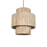 GloboStar® SALTO 203-0037 Boho Κρεμαστό Φωτιστικό Καπέλο Μονόφωτο 1 x E27 IP20 Μπέζ Σχοινί - M40 x Π40 x Υ42cm - Image 2