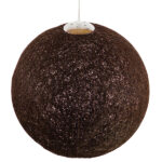 GloboStar® OCEANA 01362 Boho Κρεμαστό Φωτιστικό Μπάλα Μονόφωτο 1 x E27 IP20 Καφέ Σχοινί - Μ60 x Π60 x Υ60cm - Image 4