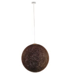 GloboStar® OCEANA 01362 Boho Κρεμαστό Φωτιστικό Μπάλα Μονόφωτο 1 x E27 IP20 Καφέ Σχοινί - Μ60 x Π60 x Υ60cm - Image 2