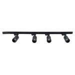 GloboStar® LEO 60356 Μοντέρνο Φωτιστικό Οροφής Ράγα Πολύφωτο 4 x GU10 IP20 Μαύρο Αλουμίνιο - Μ100 x Π6 x Υ20cm - 5 Χρόνια Εγγύηση - Image 2