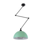 GloboStar® LOTUS 00936 Μοντέρνο Φωτιστικό Οροφής Καμπάνα Μονόφωτο 1 x E27 IP20 Τιρκουάζ, Μαύρο & Λευκό Μέταλλο - Μ30 x Π30 x Υ21cm - Image 2