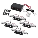 GloboStar® 85017 PRO Series ΣΕΤ 4 x 3 Μπάρες Σήμανσης Οχήματος Οδικής Βοήθειας για Αυτοκίνητα & Φορτηγά 3 Προγραμμάτων Φωτισμού STROBE LED HIGH POWER 36W DC 10-30V Αδιάβροχο IP65 Κόκκινο & Μπλε-  Μ18 x Π4.5 x Υ3cm - 2 Χρόνια Εγγύηση - Image 6