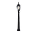 GloboStar® ELLIPSE 01401 Vintage Φωτιστικό Κολωνάκι Κήπου Μονόφωτο 1 x E27 Μαύρο Μεταλλικό Πλέγμα L17 x W16 x H105cm - Image 2