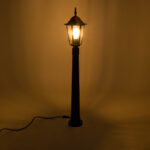GloboStar® ELLIPSE 01401 Vintage Φωτιστικό Κολωνάκι Κήπου Μονόφωτο 1 x E27 Μαύρο Μεταλλικό Πλέγμα L17 x W16 x H105cm - Image 3