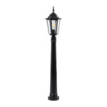 GloboStar® ELLIPSE 01401 Vintage Φωτιστικό Κολωνάκι Κήπου Μονόφωτο 1 x E27 Μαύρο Μεταλλικό Πλέγμα L17 x W16 x H105cm - Image 4