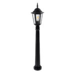 GloboStar® ELLIPSE 01401 Vintage Φωτιστικό Κολωνάκι Κήπου Μονόφωτο 1 x E27 Μαύρο Μεταλλικό Πλέγμα L17 x W16 x H105cm - Image 5
