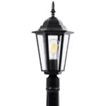 GloboStar® ELLIPSE 01401 Vintage Φωτιστικό Κολωνάκι Κήπου Μονόφωτο 1 x E27 Μαύρο Μεταλλικό Πλέγμα L17 x W16 x H105cm - Image 6