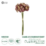 GloboStar® Artificial Garden PINK CAMELA BOUQUET 21299 Τεχνητό Διακοσμητικό Μπουκέτο Ρόζ Καμέλια Y37cm