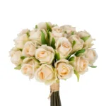 GloboStar® Artificial Garden CHAMPAGNE ROSE BOUQUET 21305 Τεχνητό Διακοσμητικό Μπουκέτο Τριαντάφυλλα Ροζ Y24cm - Image 3