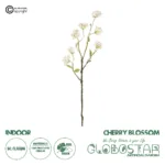 GloboStar® Artificial Garden WHITE CHERRY BLOSSOM BRANCH 21320 Τεχνητό Διακοσμητικό Λευκό Κλαδί Κερασίας Y88cm