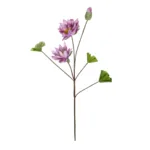 GloboStar® Artificial Garden PINK LOTUS BRANCH 21335 Τεχνητό Διακοσμητικό Ροζ Κλαδί Λωτός Y121cm - Image 2