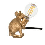 GloboStar® MOUSE 00677 Vintage Επιτραπέζιο Φωτιστικό Πορτατίφ Μονόφωτο 1 x E12 IP20 Χρυσό Πλαστικό - Μ13 x Π4 x Υ7cm - Image 5