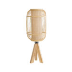 GloboStar® BODHI 01992 Boho Επιτραπέζιο Φωτιστικό Πορτατίφ Μονόφωτο 1 x E27 IP20 Μπεζ Ξύλο - Μ19 x Π19 x Υ49cm - Image 3