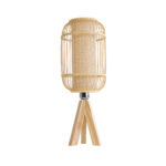 GloboStar® BODHI 01992 Boho Επιτραπέζιο Φωτιστικό Πορτατίφ Μονόφωτο 1 x E27 IP20 Μπεζ Ξύλο - Μ19 x Π19 x Υ49cm - Image 4