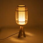 GloboStar® BODHI 01992 Boho Επιτραπέζιο Φωτιστικό Πορτατίφ Μονόφωτο 1 x E27 IP20 Μπεζ Ξύλο - Μ19 x Π19 x Υ49cm - Image 8