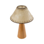 GloboStar® MASPALOMAS 02291 Boho Επιτραπέζιο Φωτιστικό Πορτατίφ Μονόφωτο 1 x E27 IP20 Καφέ Ξύλο με Μπεζ Ύφασμα - Μ30 x Π30 x Υ45cm - Image 2