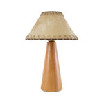 GloboStar® MASPALOMAS 02291 Boho Επιτραπέζιο Φωτιστικό Πορτατίφ Μονόφωτο 1 x E27 IP20 Καφέ Ξύλο με Μπεζ Ύφασμα - Μ30 x Π30 x Υ45cm - Image 3
