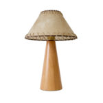 GloboStar® MASPALOMAS 02291 Boho Επιτραπέζιο Φωτιστικό Πορτατίφ Μονόφωτο 1 x E27 IP20 Καφέ Ξύλο με Μπεζ Ύφασμα - Μ30 x Π30 x Υ45cm - Image 4