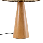 GloboStar® MASPALOMAS 02291 Boho Επιτραπέζιο Φωτιστικό Πορτατίφ Μονόφωτο 1 x E27 IP20 Καφέ Ξύλο με Μπεζ Ύφασμα - Μ30 x Π30 x Υ45cm - Image 6