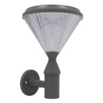 GLOBOSTAR® SOLARTIS 12125 Φωτιστικό Κολωνάκι Κήπου LED 10W 1000lm 180° με Ενσωματωμένο Φωτοβολταϊκό Panel 6V 5W & Επαναφορτιζόμενη Μπαταρία Li-ion 3.2V 6000mAh με Αισθητήρα Ημέρας-Νύχτας Αδιάβροχο IP65 Ψυχρό Λευκό 6000K - Γκρι Ανθρακί - Μ26 x Π26 x Υ37cm - 2 Χρόνια Εγγύηση - Image 2