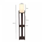 GloboStar® VENTORA 204-0126 Μοντέρνο Eπιδαπέδιο Φωτιστικό Μονόφωτο 1 x E27 IP20 Καφέ Ξύλο με Μπεζ Ύφασμα - Μ20 x Π20 x Υ142cm - Image 3