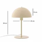 GloboStar® GASCEIO 204-0140 Μοντέρνο Eπιτραπέζιο Φωτιστικό Μονόφωτο 1 x E27 IP20 Μπεζ Μέταλλο - Μ25 x Π25 x Υ39cm - Image 3
