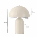 GloboStar® GASCO 204-0149 Μοντέρνο Eπιτραπέζιο Φωτιστικό Μονόφωτο 1 x E27 IP20 Μπεζ Μέταλλο - Μ25 x Π25 x Υ35cm - Image 3