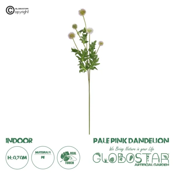 GloboStar® Artificial Garden PURPLE PINK BOUQET 21366 Τεχνητό Διακοσμητικό Ταραξάκο Μπουκέτο Y70cm