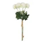 GloboStar® Artificial Garden WHITE ONIONBALL BOUQET 21371 Τεχνητό Διακοσμητικό OnionBall Μπουκέτο Y39cm - Image 2
