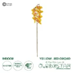 GloboStar® Artificial Garden YELLOW RED ORCHID BRANCH 21410 Τεχνητό Διακοσμητικό Κλαδί Κίτρινη Ορχιδέα Y70cm