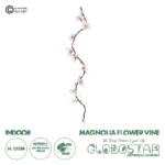 GloboStar® Artificial Garden MANGOLIA FLOWER VINE 21470 Τεχνητό Διακοσμητικό Κλαδί Μανόλιας  Y185cm