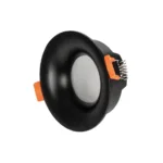 GLOBOSTAR® LAMDA 60893 Χωνευτή Στρόγγυλη Βάση Σποτ Οροφής/Μπάνιου για Λάμπα MR16/GU10 Αδιάβροχο IP65 - Μαύρο Αλουμίνιο & Λευκό Γυαλί - Φ8.5 x Υ3.5cm / Q7.5cm - Image 2