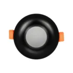 GLOBOSTAR® LAMDA 60893 Χωνευτή Στρόγγυλη Βάση Σποτ Οροφής/Μπάνιου για Λάμπα MR16/GU10 Αδιάβροχο IP65 - Μαύρο Αλουμίνιο & Λευκό Γυαλί - Φ8.5 x Υ3.5cm / Q7.5cm - Image 3