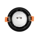 GLOBOSTAR® LAMDA 60893 Χωνευτή Στρόγγυλη Βάση Σποτ Οροφής/Μπάνιου για Λάμπα MR16/GU10 Αδιάβροχο IP65 - Μαύρο Αλουμίνιο & Λευκό Γυαλί - Φ8.5 x Υ3.5cm / Q7.5cm - Image 5