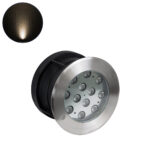 GLOBOSTAR® UNDERWATER-TUNI 90420 Υποβρύχιο Χωνευτό Σποτ για Σιντριβάνια/Πισίνες LED 12W 1080lm 30° DC 24V Αδιάβροχο IP68 Θερμό Λευκό 2700K Dimmable - Ανοξείδωτο Ατσάλι 304 - Φ18 x Υ11cm - Q17.5 - 3 Χρόνια Εγγύηση - Image 2